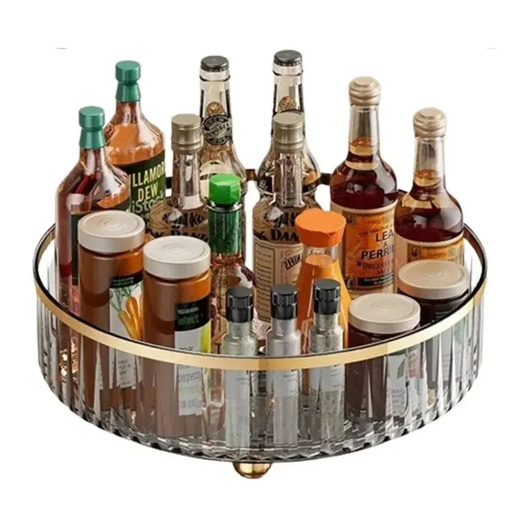 360° rotating spice rack with non-slip base for kitchen organization
