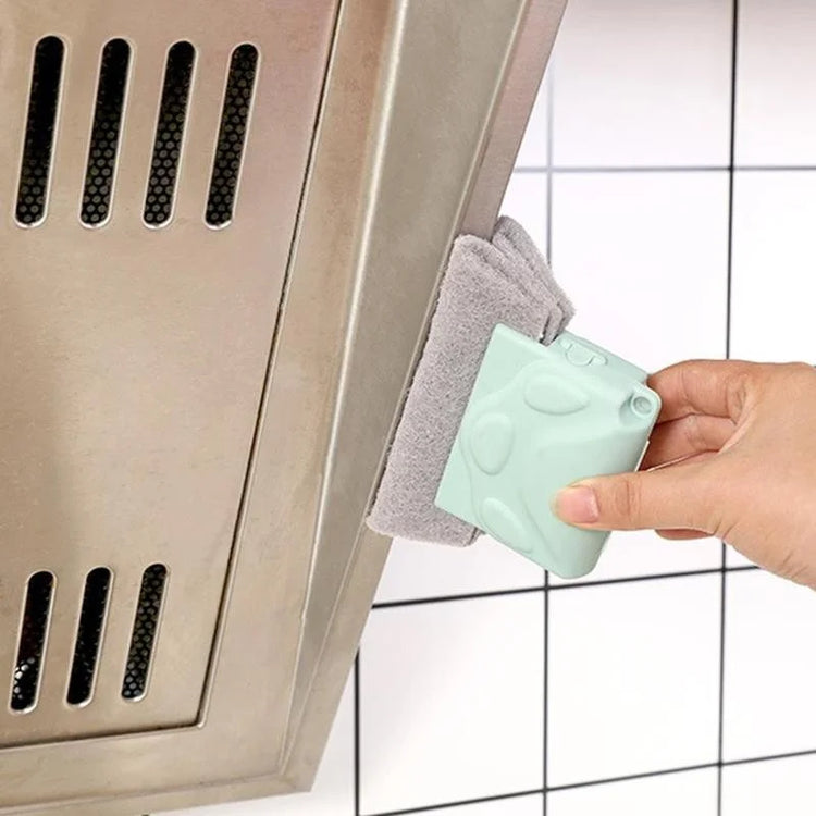 Window groove cleaning cloth and brush set for kitchen and bathroom use