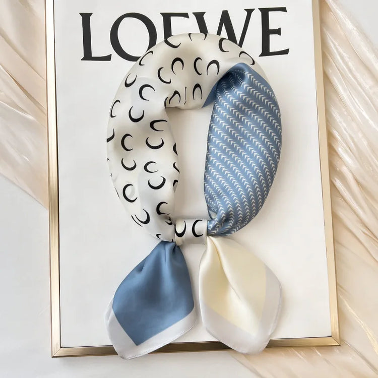 Polka dot silk bandana for women, worn as a ribbon, shawl, or stylish hijab