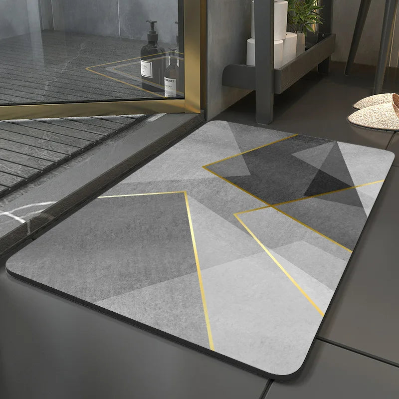 Absorbent diatomite bath mat for kitchen and bathroom