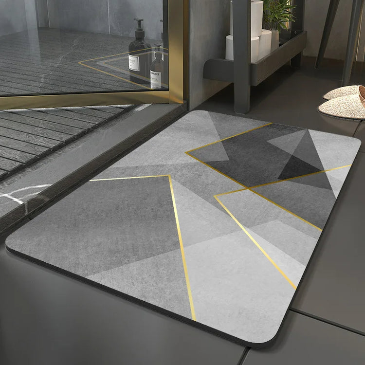 Absorbent diatomite bath mat for kitchen and bathroom