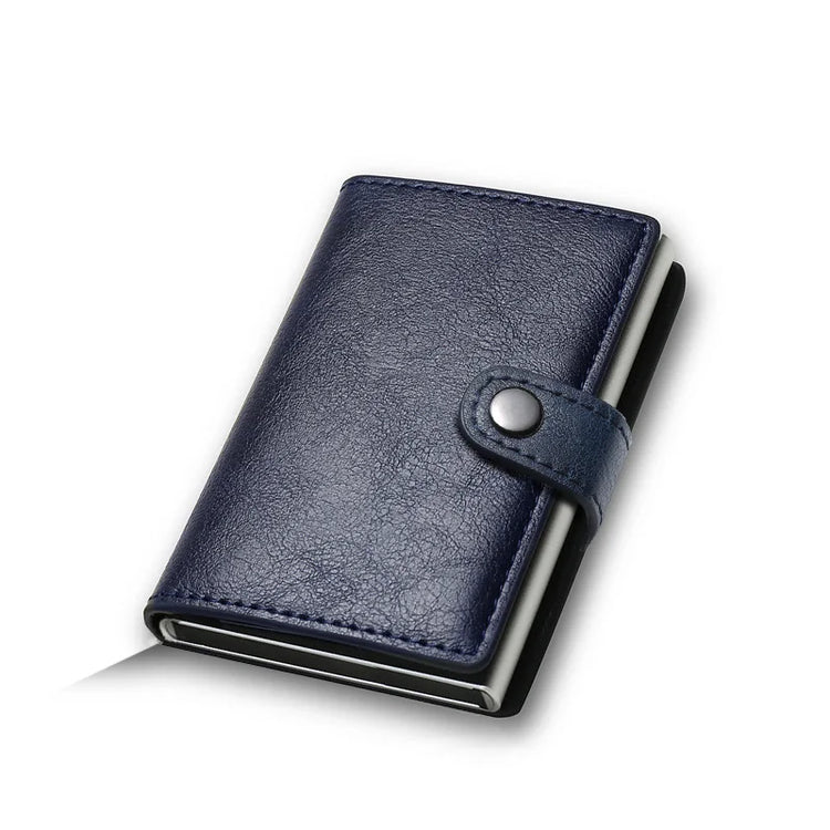 Black smart wallet with RFID blocking feature