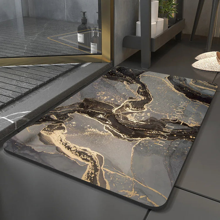 Absorbent diatomite bath mat for kitchen and bathroom