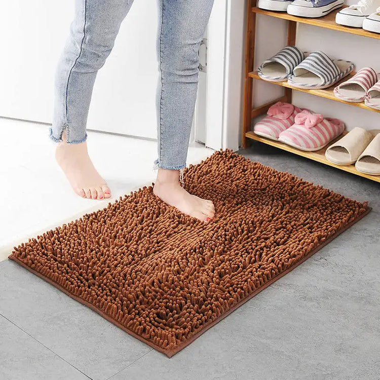 Memory carpet mat for door, toilet, and tub areas
