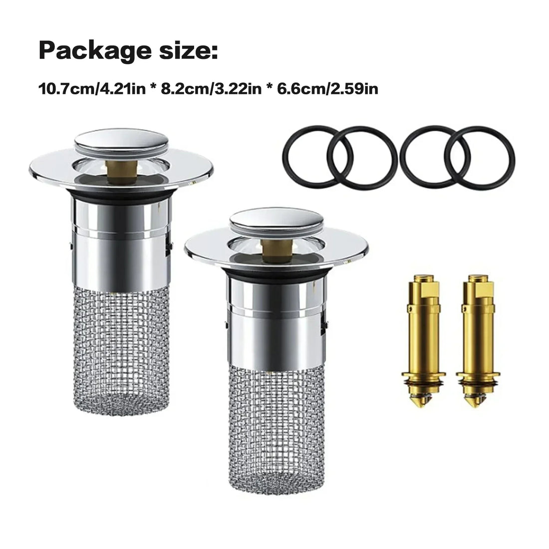Stainless steel sink drain stopper with hair catcher for bathroom use