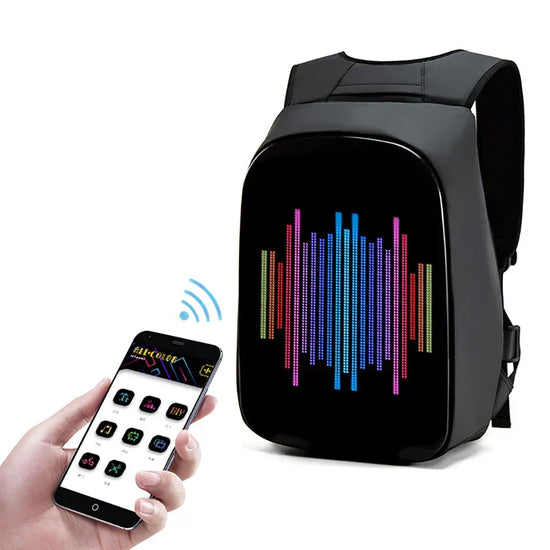 Led Backpack with Programmable Full Color Screen, Birthday Gift Men/Women, Motorcycle Helmet bag Waterproof Shoulder Travel Back