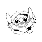 Stitch peeking vinyl decal for car window, bumper, or laptop decoration 