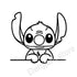 Stitch peeking vinyl decal for car window, bumper, or laptop decoration 