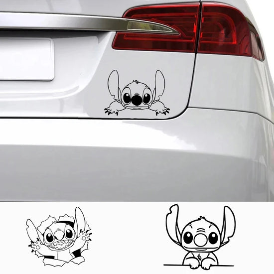 Stitch peeking vinyl decal for car window, bumper, or laptop decoration 