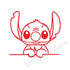 Stitch peeking vinyl decal for car window, bumper, or laptop decoration 