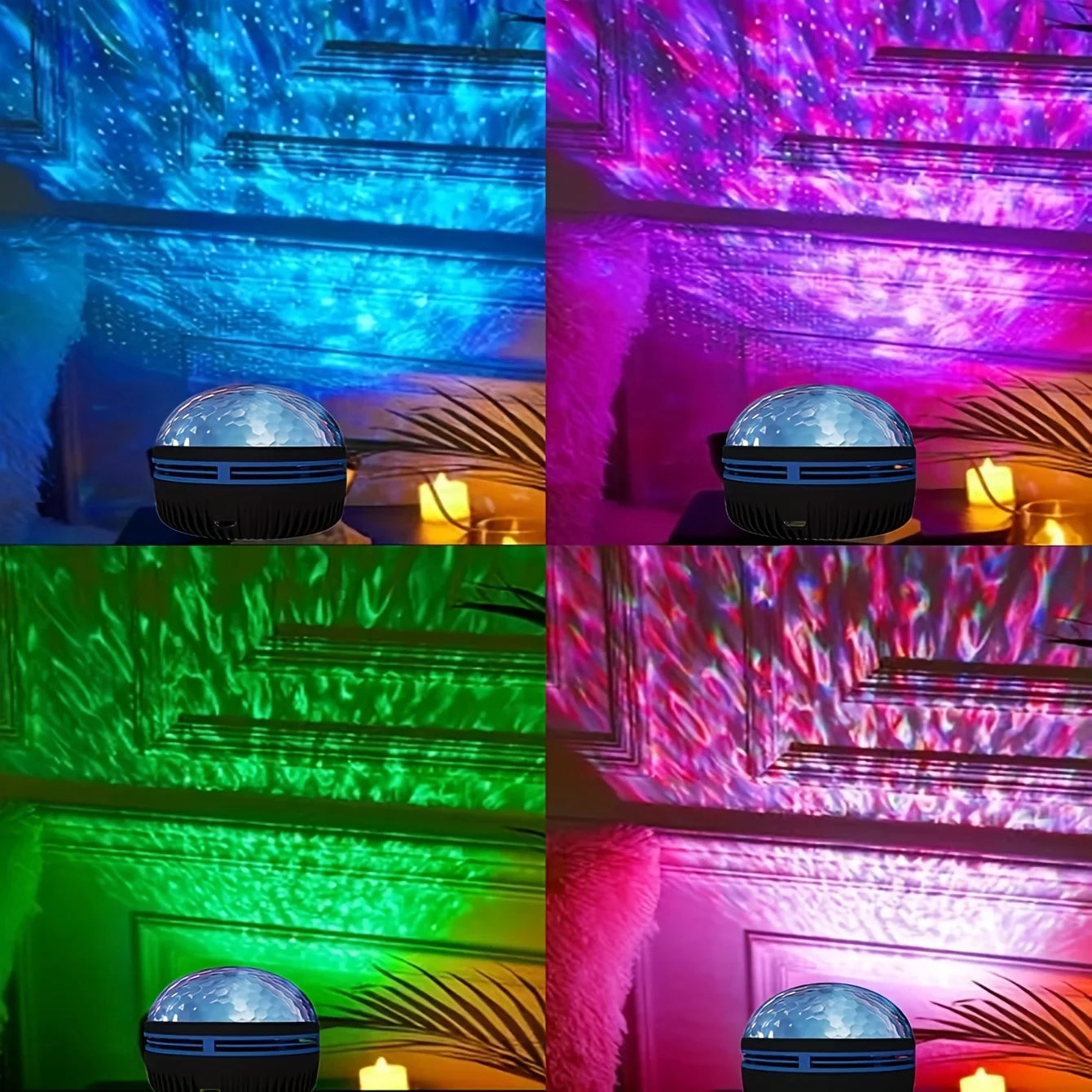 Bedroom night light with star and ocean wave projection