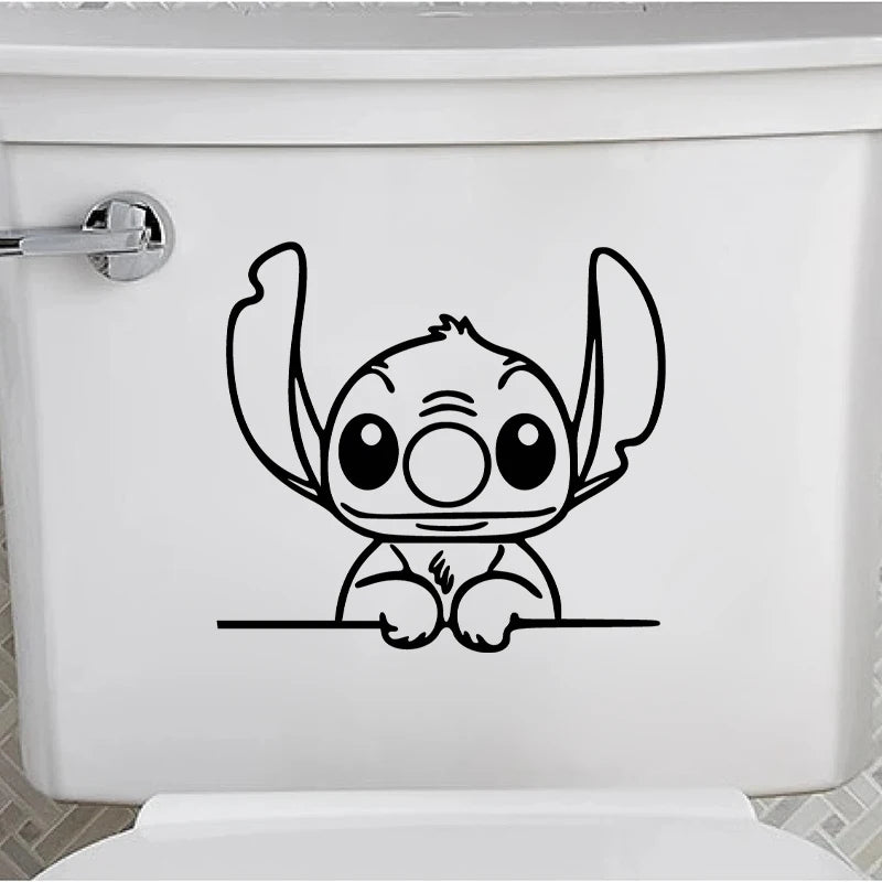 Stitch peeking vinyl decal for car window, bumper, or laptop decoration 