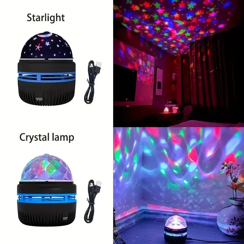 Bedroom night light with star and ocean wave projection