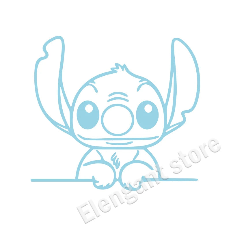 Stitch peeking vinyl decal for car window, bumper, or laptop decoration 