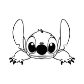 Stitch peeking vinyl decal for car window, bumper, or laptop decoration 