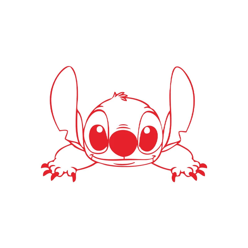 Stitch peeking vinyl decal for car window, bumper, or laptop decoration 