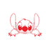 Stitch peeking vinyl decal for car window, bumper, or laptop decoration 