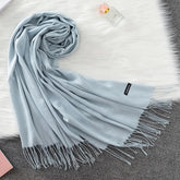 Soft long pashmina wrap used as hijab, headband, or stylish winter stole