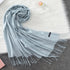 Soft long pashmina wrap used as hijab, headband, or stylish winter stole