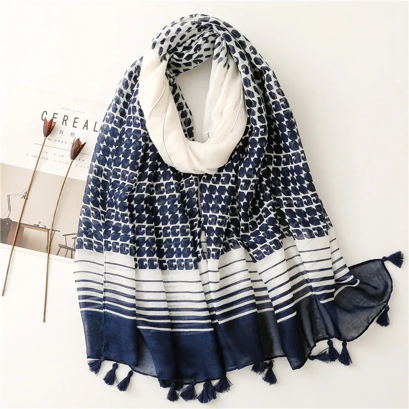 High quality lightweight pashmina stole, styled as a Muslim hijab or fashion wrap