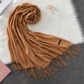 Soft long pashmina wrap used as hijab, headband, or stylish winter stole