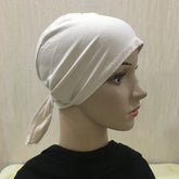 Cotton inner hijab with adjustable tie-back design, breathable and comfortable fit