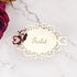Decorative oval mirror sticker for door signage in bedroom or bath