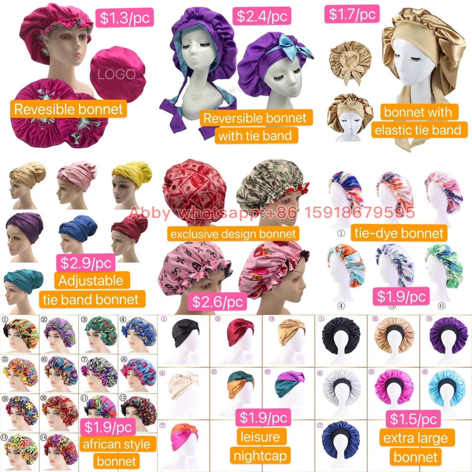 Reversible Satin Hair Bonnet