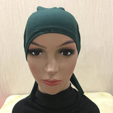 Cotton inner hijab with adjustable tie-back design, breathable and comfortable fit