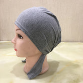 Cotton inner hijab with adjustable tie-back design, breathable and comfortable fit