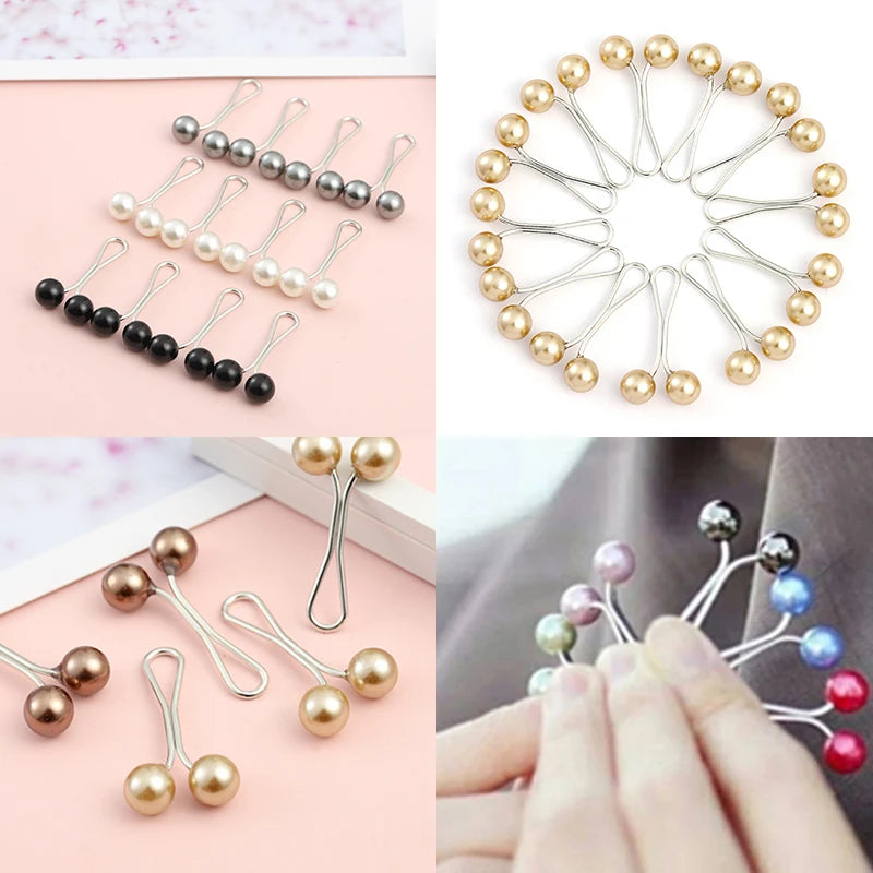 Elegant faux pearl brooch clips for women&