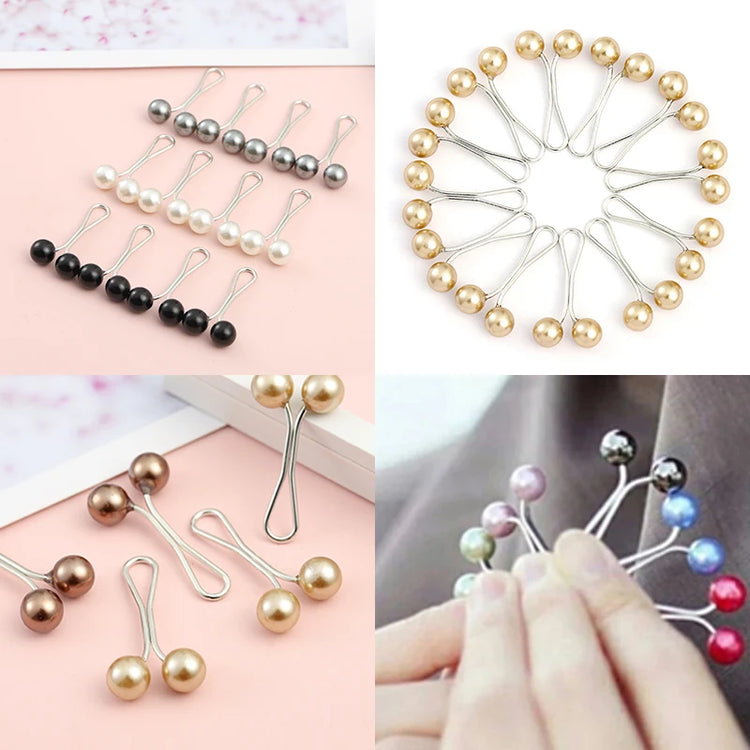 Elegant faux pearl brooch clips for women&