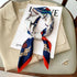 Luxury brand silk plaid square scarf for women, styled as a neck or hair tie