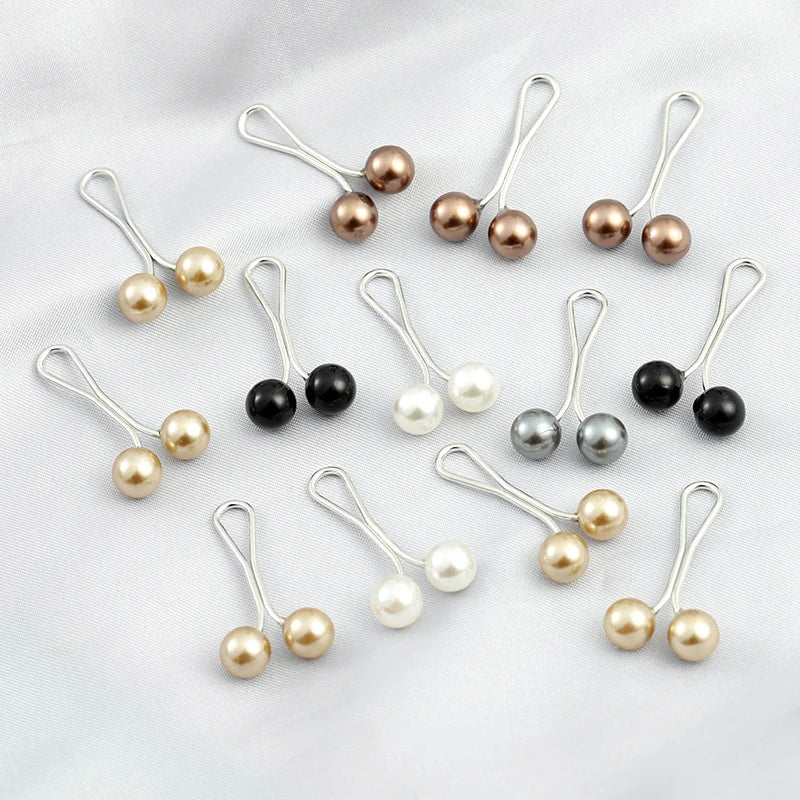 Elegant faux pearl brooch clips for women&