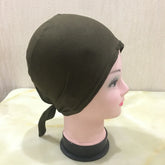 Cotton inner hijab with adjustable tie-back design, breathable and comfortable fit