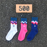 3 Pairs/box Socks Men's Autumn Fashion Skateboard Sports Letter Embroidery Lovers White /Red /Blue Trend Hip Hop Cotton Socks