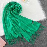 Soft long pashmina wrap used as hijab, headband, or stylish winter stole