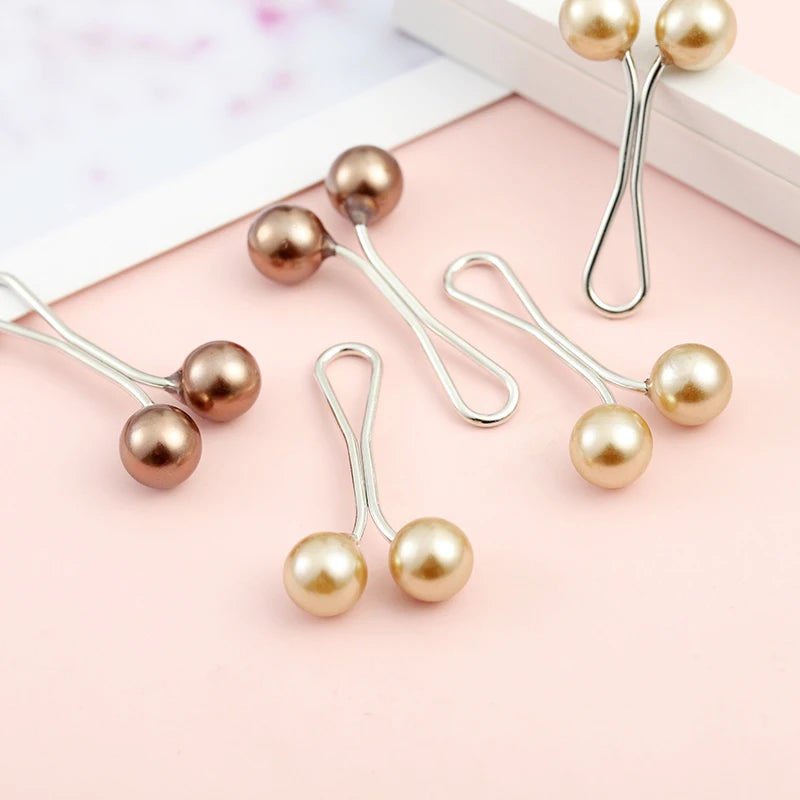 Elegant faux pearl brooch clips for women&