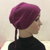 Cotton inner hijab with adjustable tie-back design, breathable and comfortable fit
