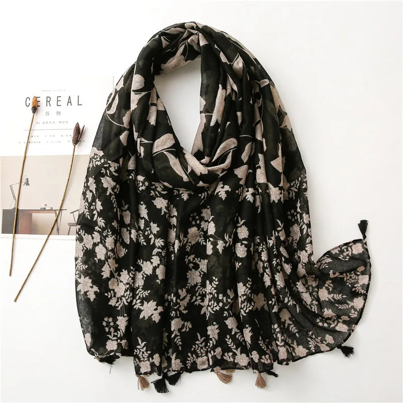 High quality lightweight pashmina stole, styled as a Muslim hijab or fashion wrap