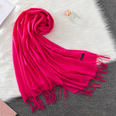 Soft long pashmina wrap used as hijab, headband, or stylish winter stole