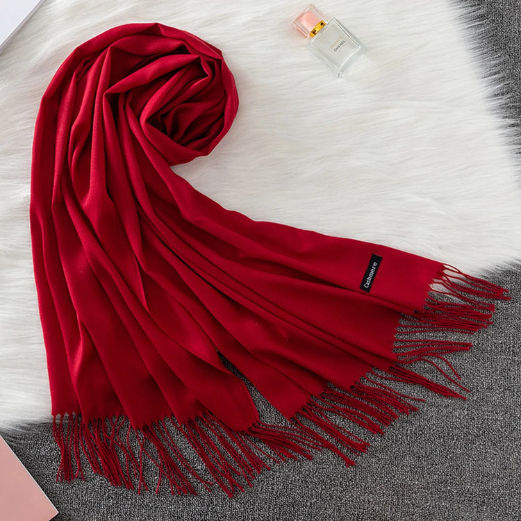 Soft long pashmina wrap used as hijab, headband, or stylish winter stole