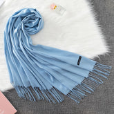 Soft long pashmina wrap used as hijab, headband, or stylish winter stole