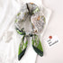 Luxury brand silk plaid square scarf for women, styled as a neck or hair tie