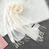 Soft long pashmina wrap used as hijab, headband, or stylish winter stole