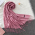 Soft long pashmina wrap used as hijab, headband, or stylish winter stole