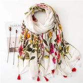 High quality lightweight pashmina stole, styled as a Muslim hijab or fashion wrap