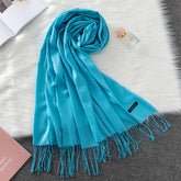 Soft long pashmina wrap used as hijab, headband, or stylish winter stole