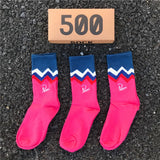 3 Pairs/box Socks Men's Autumn Fashion Skateboard Sports Letter Embroidery Lovers White /Red /Blue Trend Hip Hop Cotton Socks