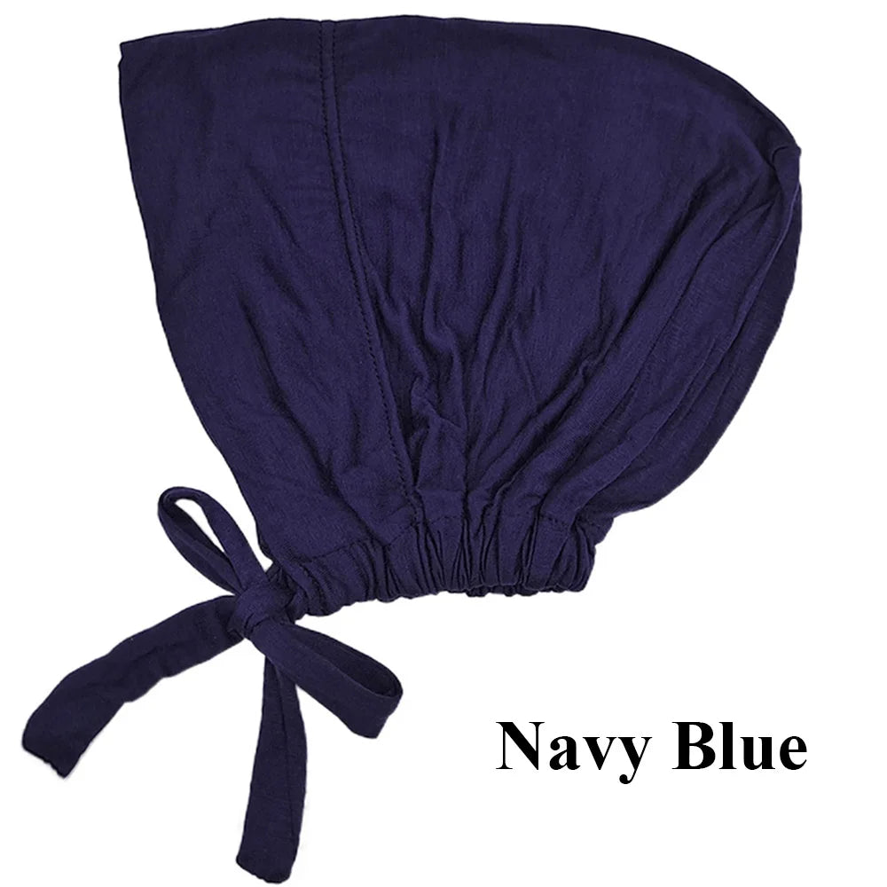 Soft modal Muslim turban hat for women, used as inner hijab cap or underscarf bonnet